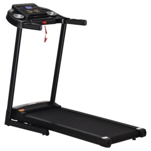 Løbebånd foldbart elektrisk 500 w 1-12 km/t led display kopholder og mobiltelefonholder meget velegnet til hjemmefitness indendørs fitness sort 134 x 60 x 118 cm