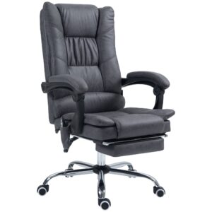 Massagestol kontorstol med massagefunktion, inklusive fodstøtte, højdejusterbar, 64 cm x 70 cm x 118 cm, sort