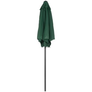 Parasol ø196 cm, sekskantet balkonparasol til strand, balkon, have, grøn