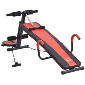 Sit-up bænk sammenklappelig multifunktionel vægtbænk med modstand, træningsbænk til helkropstræning flad bænk skråbænk mavetræner til hjemmegym fitnessbænk op til 120 kg