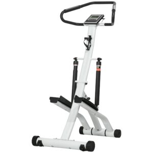 Stepper med 12 modstandsniveauer, lcd-display, 2 ruller, 80 cm x 61 cm x 134 cm, hvid + sort