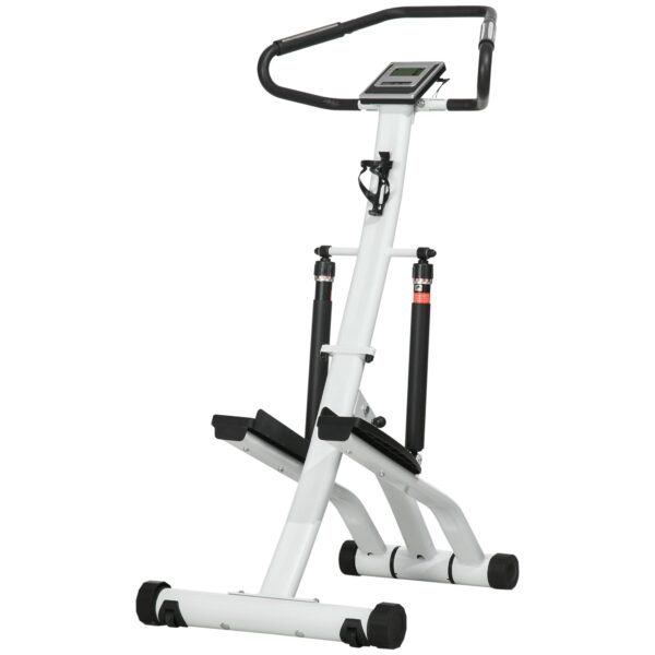 Stepper med 12 modstandsniveauer, lcd-display, 2 ruller, 80 cm x 61 cm x 134 cm, hvid + sort