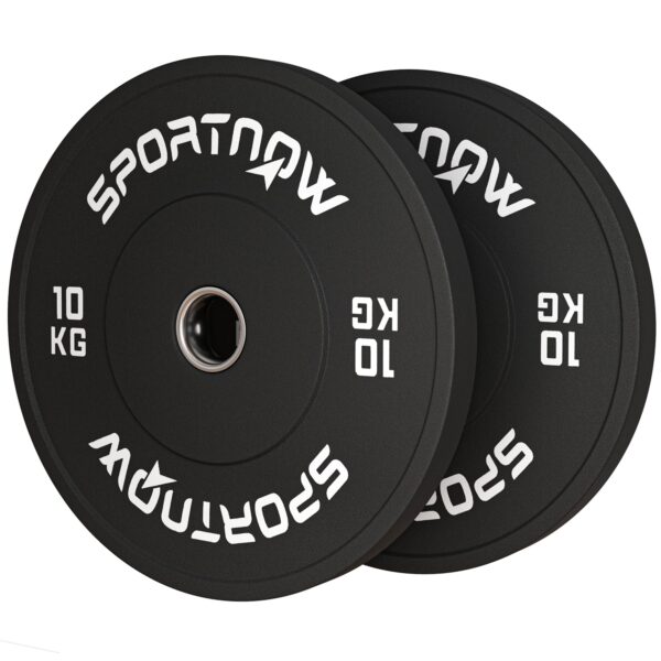 Vægtskiver, 2 x 10 kg, olympisk standard, gummi, lav støj, sort