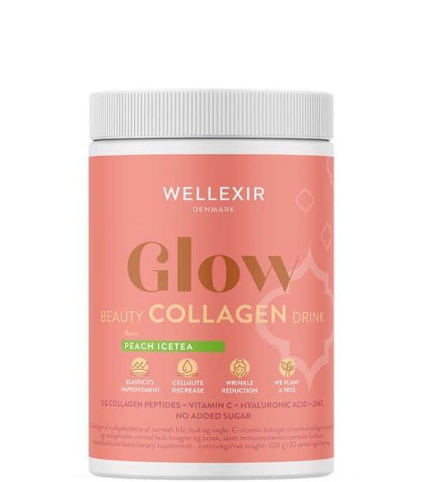 Wellexir Glow Beauty Collagen Drink Peach Ice Tea, 360 g.
