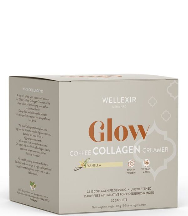 Wellexir Glow Coffee Collagen Creamer Vanilla, 30 x 6 g.