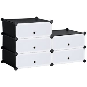 modulært reolsystem til 6 par sko, 49 cm x 36,5 cm x 108 cm, sort