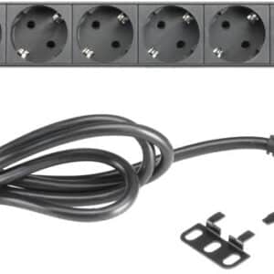 AH 87471USB 19"/1unit Rack strømskinne med 8xSchuko udtag + USB