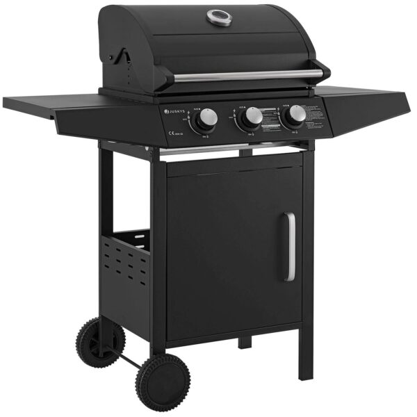BBQ gasgrill med 3 brændere; overtræk - den komplette grilloplevelse