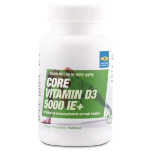 Core Vitamin D3 5000 IE+, 120 kapsler