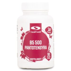 Healthwell Vitamin B5 500 Pantothensyre, 90 kapsler
