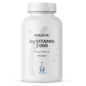 Holistisk vitamin D3 2000 IE, 180 kapsler, 2000 IE