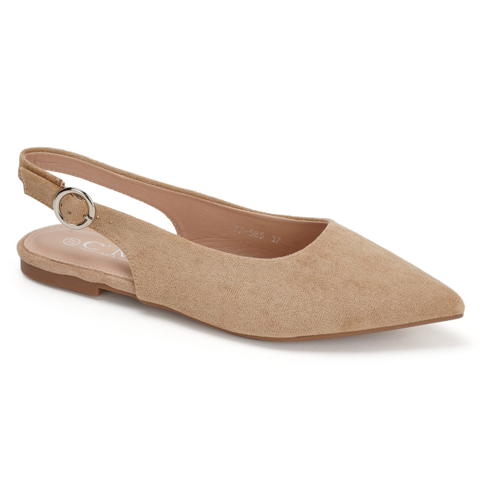 Josette dame slingback ballerina sko 77-585 - Kaki