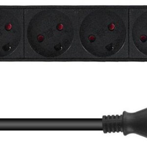 Lanview 19"/1unit Rack strømskinne 6xDK udtag med afbryder