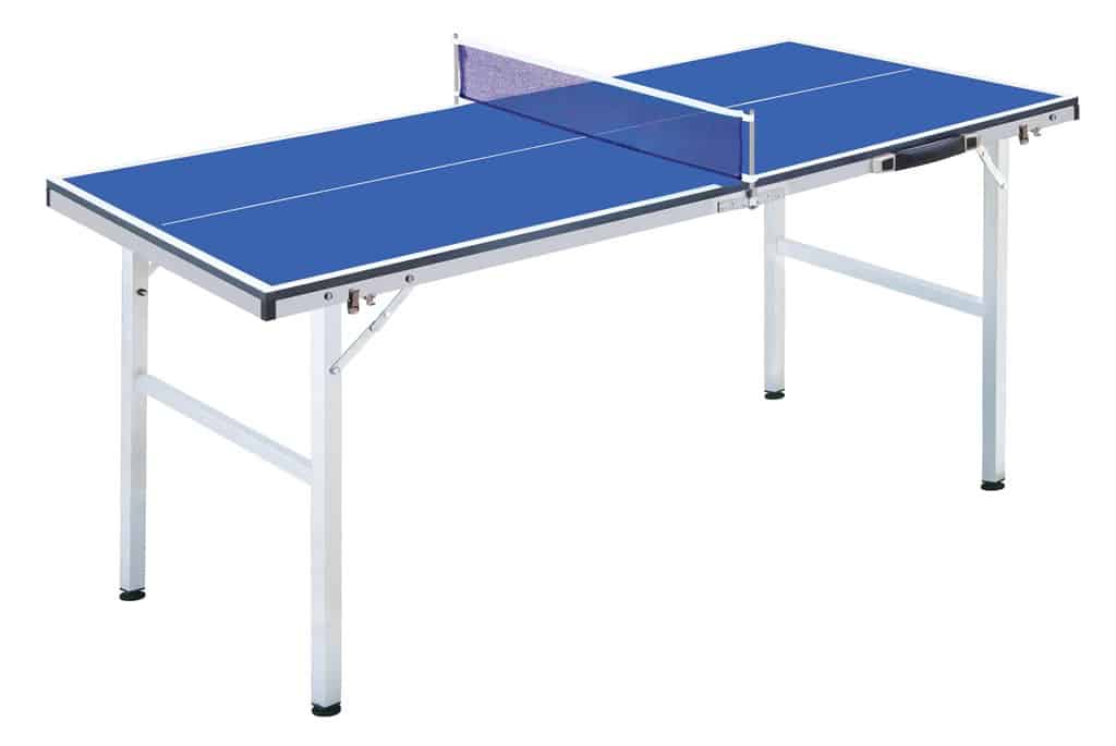 Mini bordtennisbord BLUE LINE 150 x 67 cm med foldbart ALU-Stel - inkl. 2 bat - HURTIG LEVERING