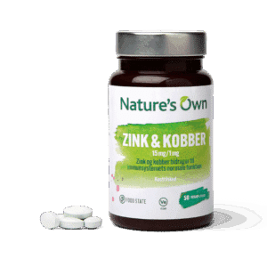 Natures Own Zink og Kobber Food State (50 tab)