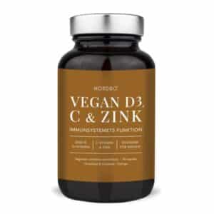Nordbo Vegan D3, C-vitamin & Zink, 90 kapsler