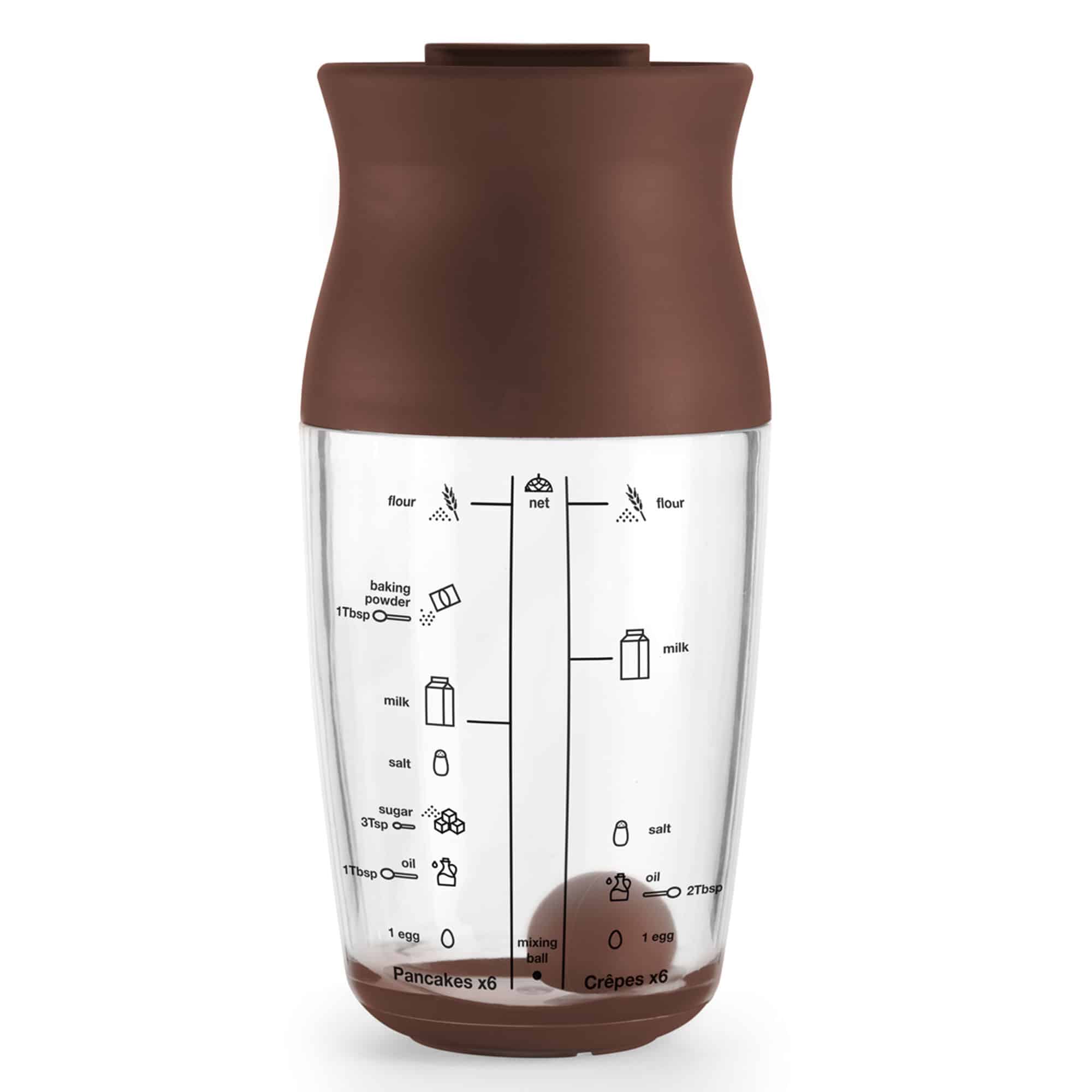 Shaker pandekagemixer, brun