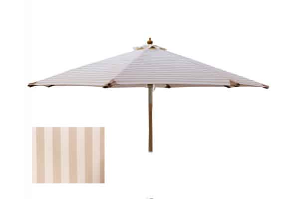 Signe Parasol Ø 2,5 meter m/tilt - Hvid/Beige Stribet