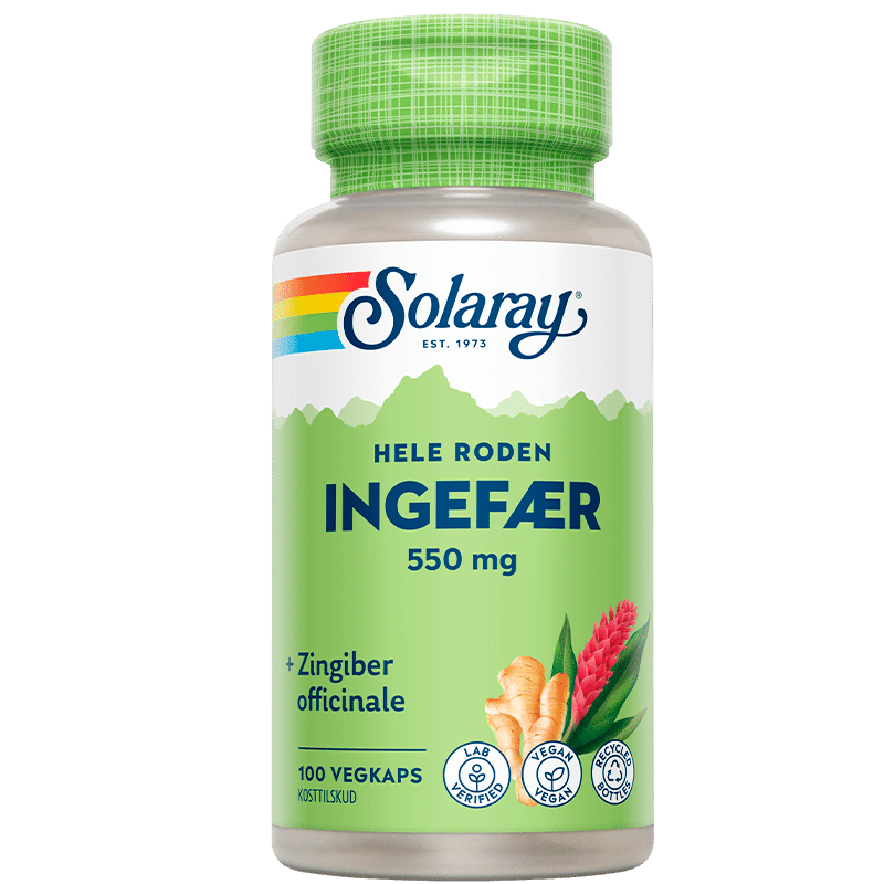 Solaray Ingefær 550 mg (100 Kapsler)
