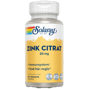 Solaray Zink Citrat 20 mg (60 kapsler)
