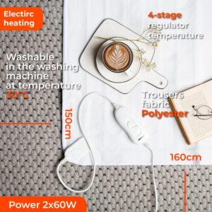 Varmetæppe til dobbeltseng med 4 varmeindstillinger