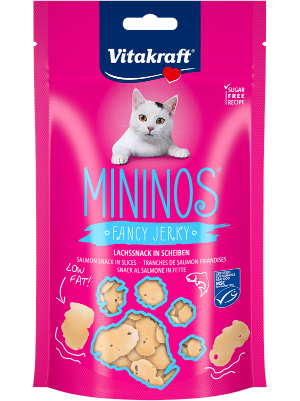 Vitakraft MININOS Fancy Jerky Laks Snack Skiver 40g