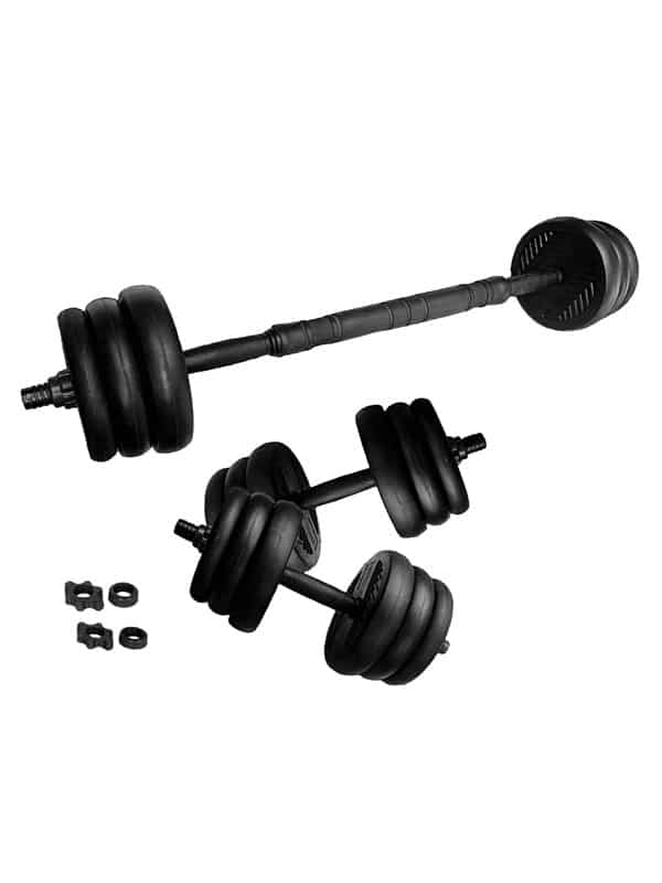 ASG 15 kg. Vægtsæt m. Runde skiver - Sort/Sort