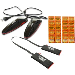 Accezzi Fodvarmer + sko- og støvlevarmer + lugtfjerner sæt, unisex, sort/rød