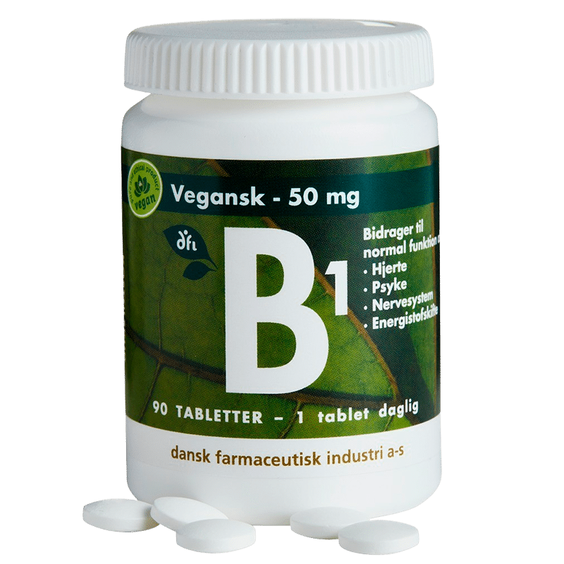 Grønne Vitaminer B1 50 mg Vegansk (90 tabl)