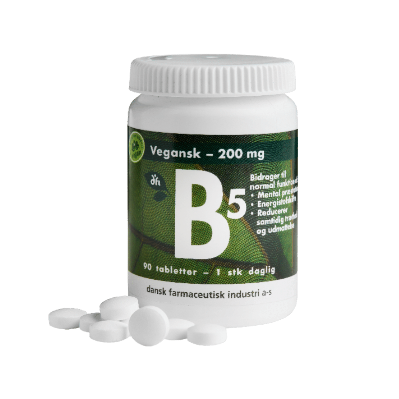 Grønne Vitaminer B5 200 mg Vegansk (90 tabl)
