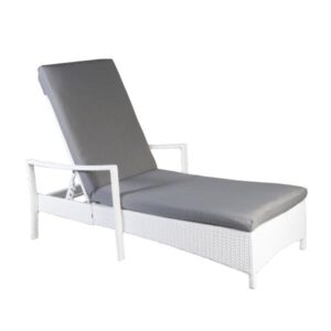 Homeville Solseng polyrattan hvid m. grå hynde 109x35x66cm