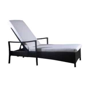 Homeville Solseng polyrattan sort m. hvid hynde 109x35x66cm