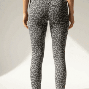 Leopard Scrunch Leggings Grey - Small / Grey