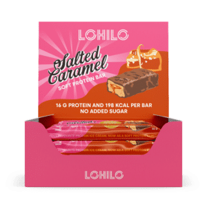 Lohilo Salted Caramel (12x55g) – Proteinbar med saltet karamel | Højt proteinindhold