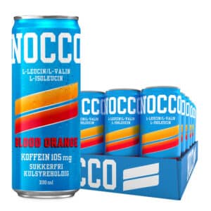 NOCCO Blood Orange (24x330ml) – Billig sukkerfri energidrik med højt koffeinindhold | Perfekt til træning