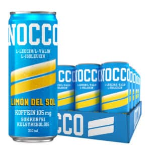 NOCCO Limon Del Sol (24x330ml) – Billig sukkerfri energidrik med højt koffeinindhold | Perfekt til træning