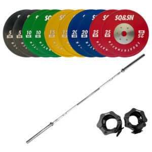 SQ&SN OL Vægtstangssæt 170 kg Farvet