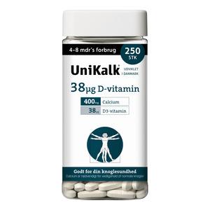 Unikalk 38Âµg D-vitamin - 250 tabl.