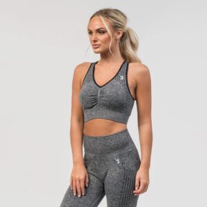 V3 Apparel Empower Seamless Scrunch Sports Bra – Dark Grey Marl - Træningstøj til Kvinder