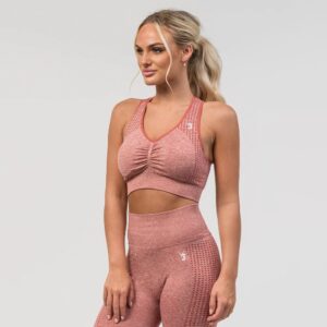 V3 Apparel Empower Seamless Scrunch Sports Bra – Pink Marl - Træningstøj til Kvinder