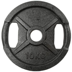 Vægtskive sort metal med greb (50 mm) - 10 kg