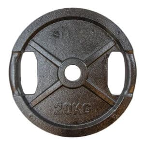 Vægtskive sort metal med greb (50 mm) - 20 kg