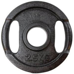 Vægtskive sort metal med greb (50 mm) - 2,5 kg