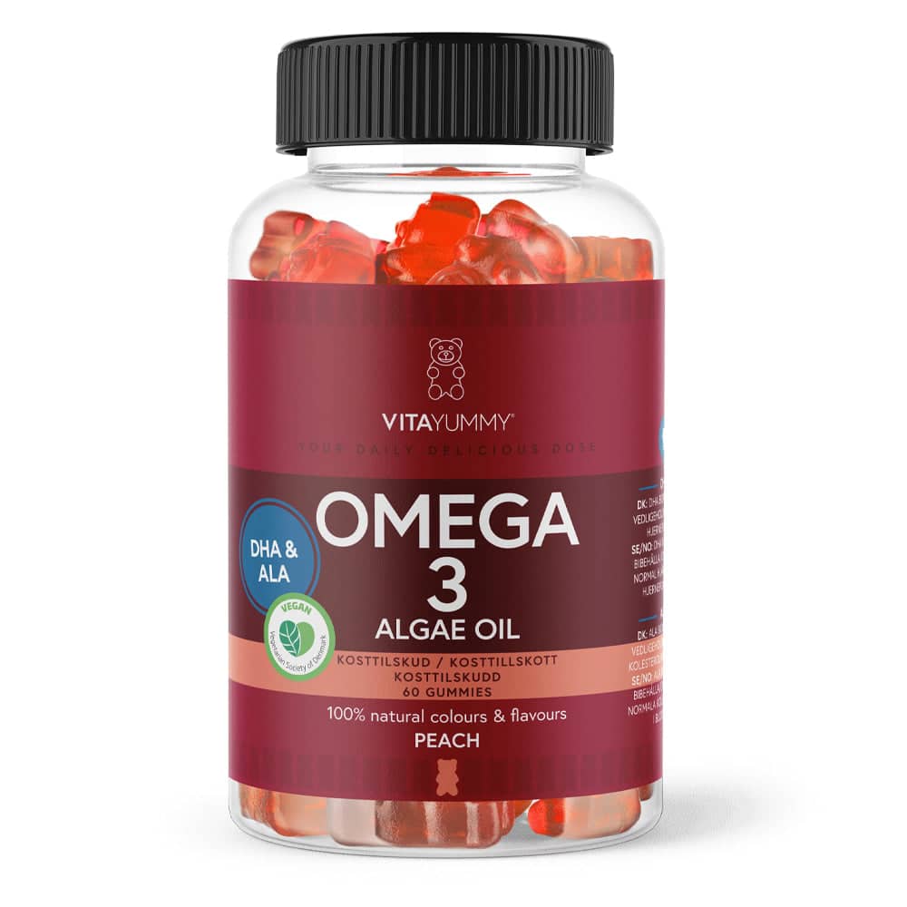 VitaYummy Omega 3 - Peach (60 stk) - Kosttilskud