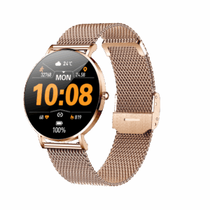 VivoElegance AMOLED - Vandtæt Smartwatch med Blodtryk, Puls, Blodiltnings måler og meget mere! - Guld - iHero