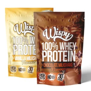 Wispy Whey 100 (2x1kg) – Proteinpulver med højt indhold af protein | Lavt indhold af sukker