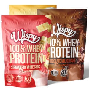 Wispy Whey 100 (3x 1 kg) – Proteinpulver med højt indhold af protein | Lavt indhold af sukker