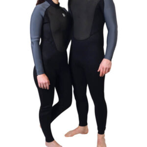 1852 Våddragt til junior, Lang model (3mm) - Sort/Grå - 115cm (Højde: 110-120cm)