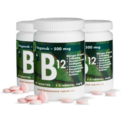 3 x Grønne Vitaminer B12-vitamin 500 mcg (90 tab)