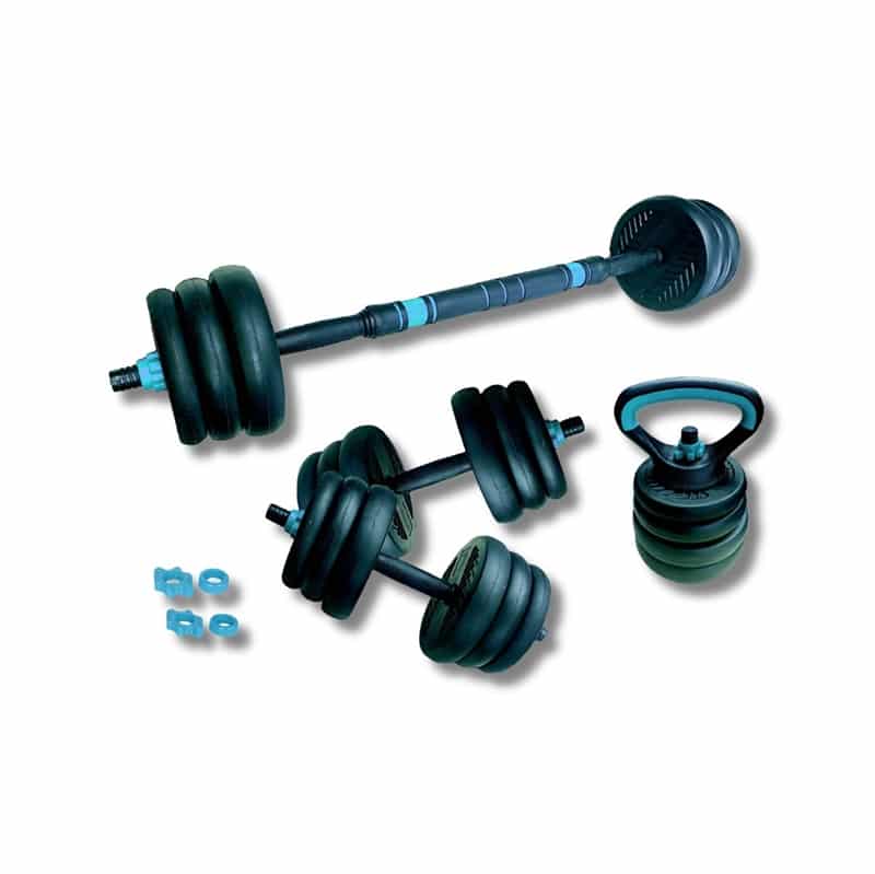 ASG Justerbart Vægtsæt - 30 kg. Sort/Petrol Blå